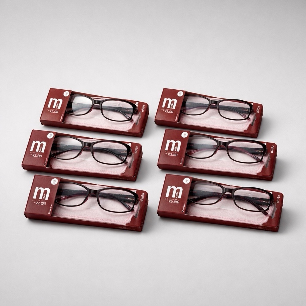 M+ 3.0 Reading Glasses with Pink Pouch - 6 pair